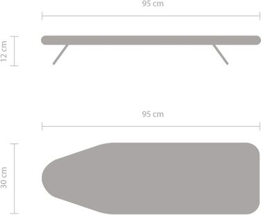 Прасувальна дошка Brabantia розмір C (124,5 x 45,7 см), 7 положень висоти, стійка підставка для праски з захистом від пари, неслизькі ніжки, складні дитячі запобіжники