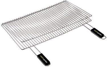 Cook'in garden - Двошаровий хромований сталевий ростер для гриля та вуличної кухні, Soft-Touch ручки, стійкий до полум'я та високих температур, 60 x 40 см