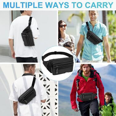 Жіноча поясна сумка-рюкзак, водонепроникна, для телефону, спортивна, для активного відпочинку, подорожей, прогулянок з собакою (чорна)
