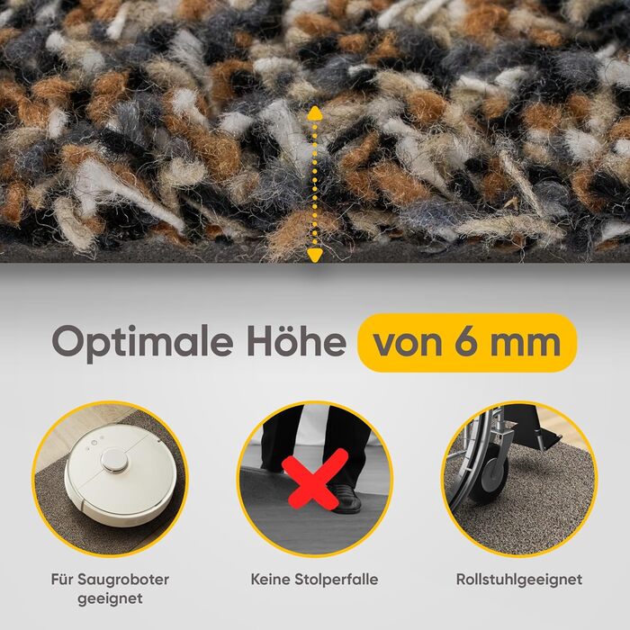 Килимок Entrando 40x60 см - бавовна, антиковзаючі, для дому та вулиці - під двері, терасу, балкон