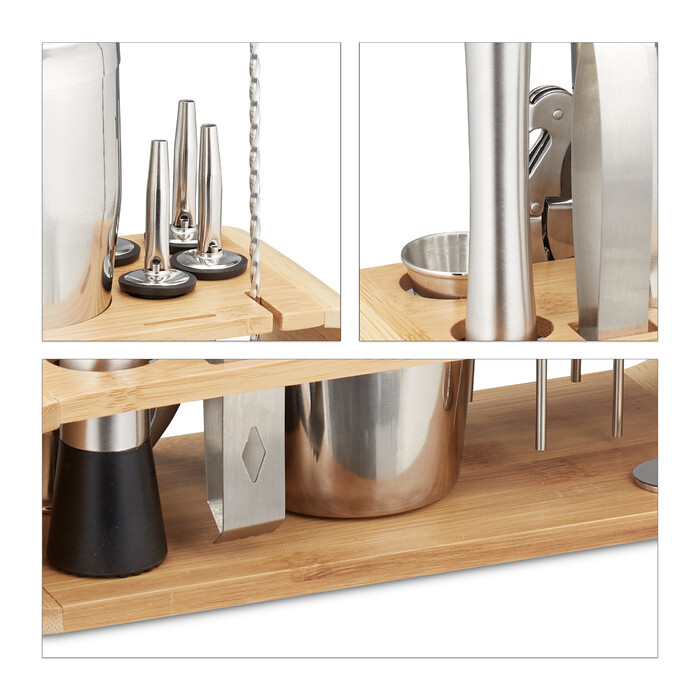 Relaxdays 11-Piece Cocktail Set, Stainless Steel
