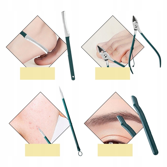 Набір інструментів для манікюру та педикюру, 18 предметів, з футляром