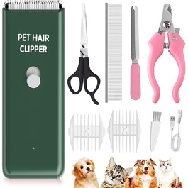 Професійний набір для грумінгу котів та собак Favrison: тиха машинка для стрижки, бездротовий триммер, набір для догляду за шерстю