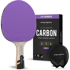 PRO SPIN Table Tennis Paddle - Carbon Pro Racket with Superior Precision, Spin Pro Rubber, 2.0mm Sponge, Protective Case - Premium Quality, High Performance, Purple