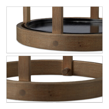 Relaxdays Bamboo Round Umbrella Stand