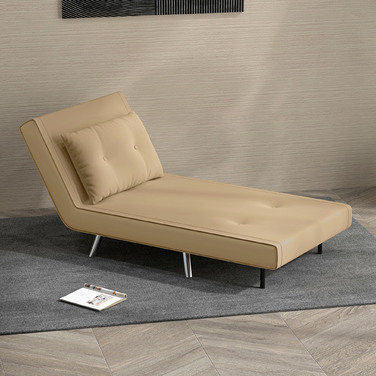 HOMCOM Sleeper Chair Folding Chair with Bed Function 77x88x83cm, Single Sofa with Cushion, Velvet Upholstered Sofa in Brown for Guests
