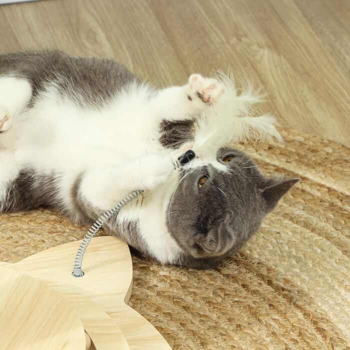 Котячий кігтетоп PawHut 4-в-1 з сизалю, 69 см, з іграшкою, для дому, дуб, 45 x 45 x 69 см