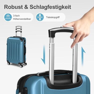 Набір валіз LEADZM 3 шт. з захистом кутів, ABS, телескопічна ручка, ручна поклажа, контрастне забарвлення (кремово-білий)