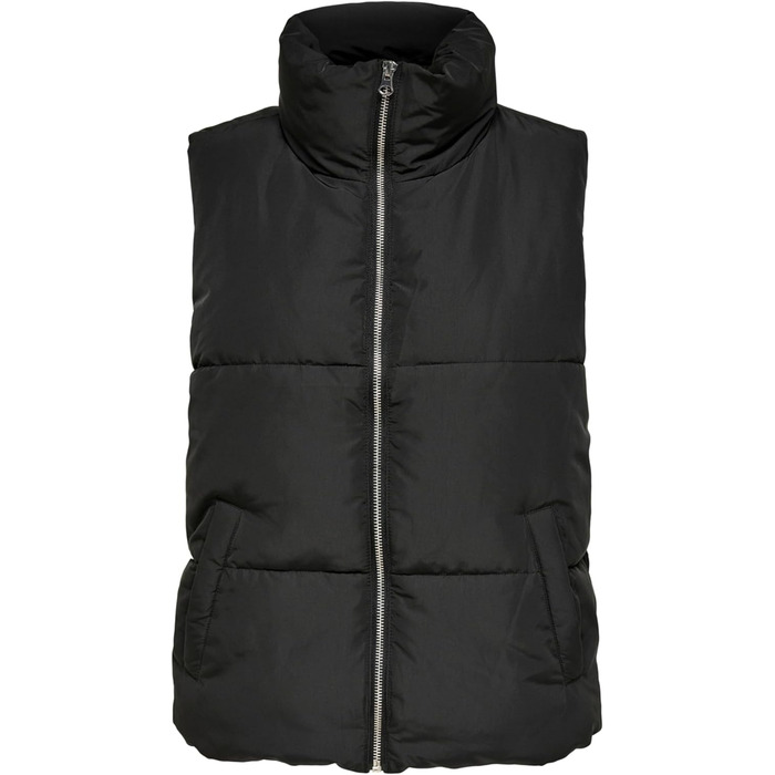 Жіноча жилетка JDY Daen Puffer Weste, чорна, розмір XL - тепла стьобана куртка без капюшона