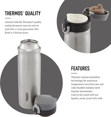 Stainless Steel Insulated Travel Mug - 470ml - Grey