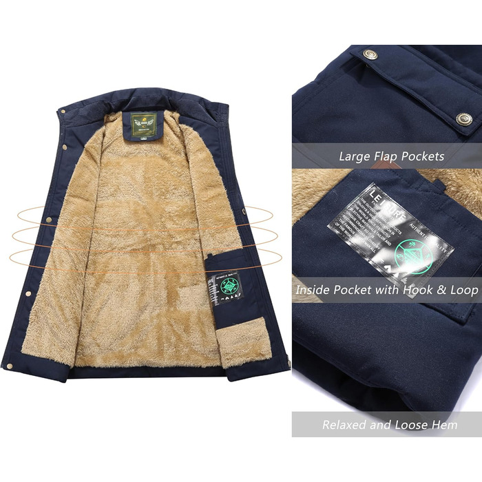 Чоловіча жилетка VtuAOL для зими, тепла флісова жилетка, Outdoor, армійсько-зелений (M)