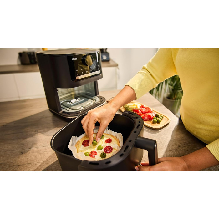 Фритюрниця електрична Braun MultiFry 5 HF5030 6л з технологією RealAir, чорна - Аерофритюрниця без PFAS, сенсорне управління, 1700 Вт