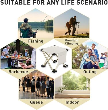 Зручний складаний стільчик для кемпінгу та відпочинку на природі, 28 см