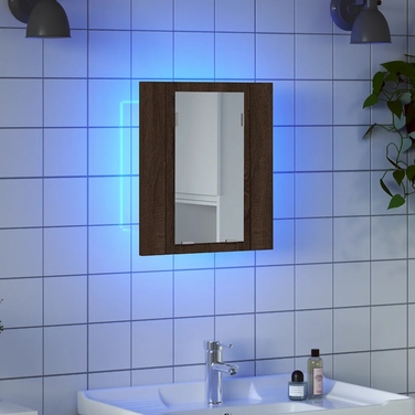 Шафа у ванну кімнату з дзеркалом та LED-підсвіткою, 40x12x45 см, колір 