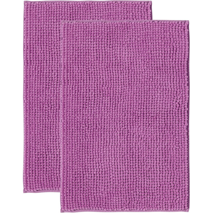 Килимок для ванної кімнати Decomira | Антиковзкий | Набір | Килимок для ванни, перед ванною, біля туалету | Матеріал: велюр | 40x60 см (Лфіловий), 50x80 см (2 шт.)