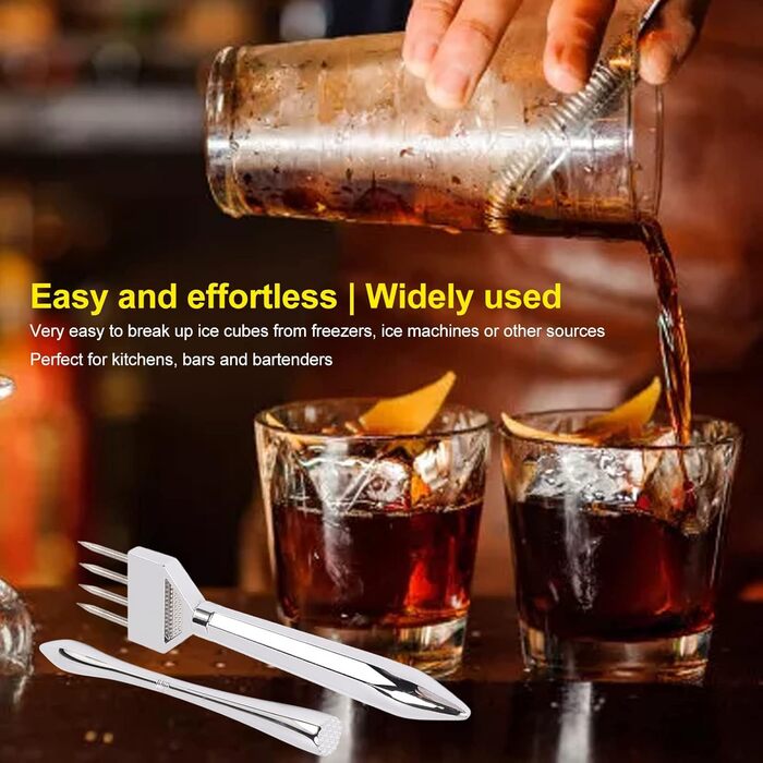 Ice Breaker, Manual Ice Crusher with Long Handle, Easy to Clean, Professional for Bar, Restaurant, Camping (Tip A)
