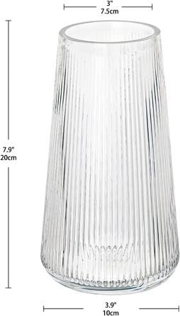 Скляна ваза Dekovase з рельєфною поверхнею для декору інтер'єру | 20 см