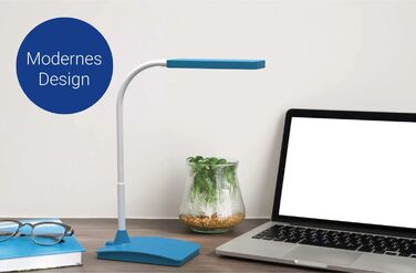 Стійлова лампа MAULpearly colour vario, LED, регулювання яскравості – потужне освітлення робочого місця, 3000-6500K, atlantic blue, 22W