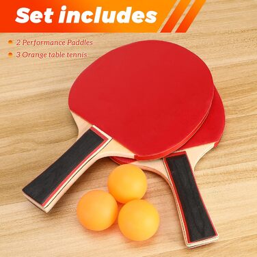 Набір для настільного тенісу, преміум якість: 2 ракетки, 3 м'ячі, сумка. Підходить для початківців, досвідчених гравців та сімейного дозвілля