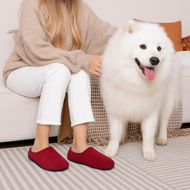 Теплі жіночі домашні тапочки Mishansha, кораловий колір, замша, зимові, розмір 36 EU, бордовий