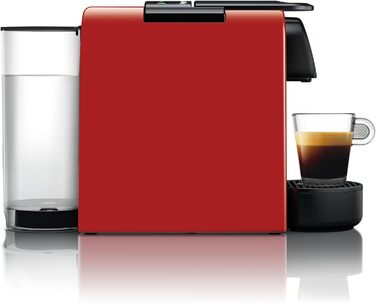 Кавова машина капсульна Nespresso De'Longhi Essenza Mini EN 85.R, 19 бар, 0,6 л, набір з 7 капсул, червона, без спінювача молока