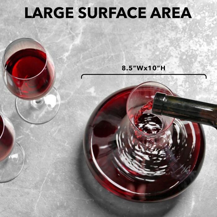 Le Chateau Decanter - Mouth-blown, lead-free crystal wine decanter - Wine decanter for aerating red wine - Wine accessory for a bottle of wine (750 ml)