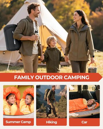 Сплячий мішок Sportneer для кемпінгу: 3-4 сезонний, легкий, компактний, для дорослих