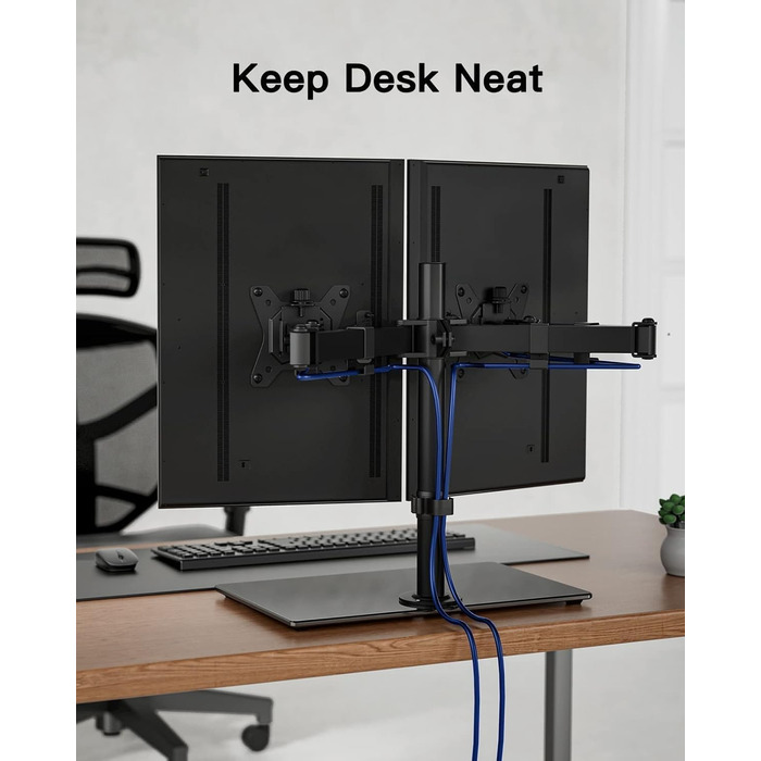 Кріплення для моніторів ErGear 2 шт. для екранів 13-32 дюйми, гнучкий кронштейн з VESA 75/100mm, 8 кг навантаження, для геймінгу