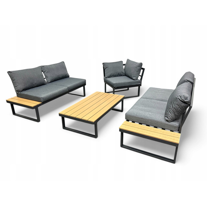 Комплект садових меблів Ideal Garden, метал, сірий, 3 предмети