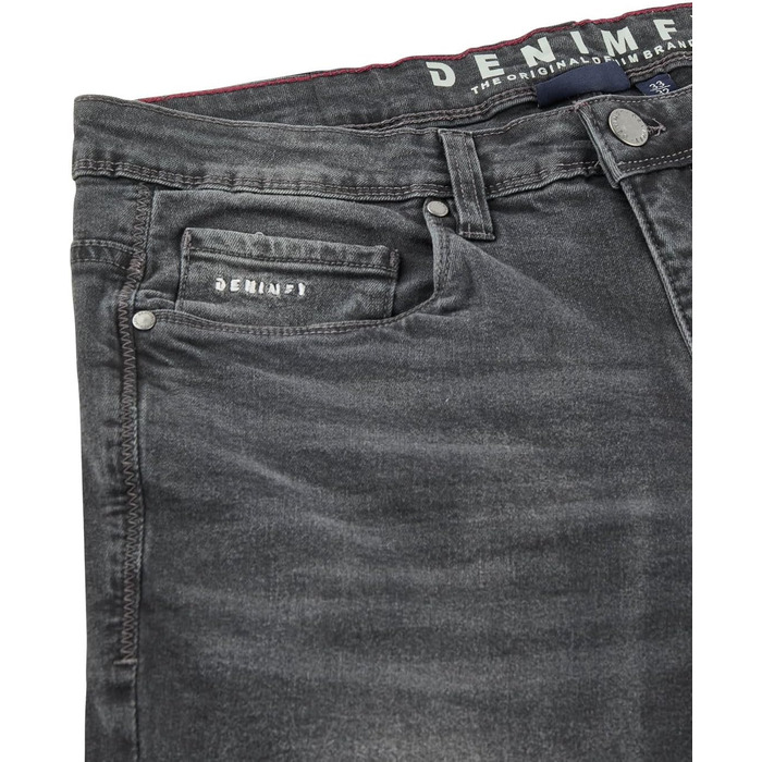 Чоловічі джинси DENIMFY Stretch Straight Fit, бавовна, синій, чорний, сірий - розміри 30-40