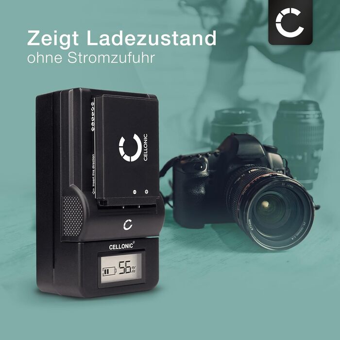 Акумулятор CELLONIC для Canon EOS 600D/550D/700D (LP-E8, 1020mAh, 7.4V) + Зарядний пристрій (2x акумулятор)