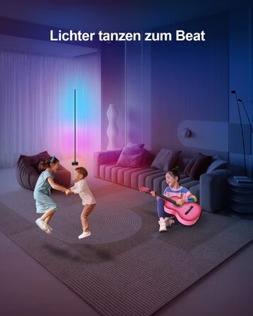 LED-підсвітка для дому: RGB-лампа для вітальні, спальні, ігрової кімнати. Димер, керування через додаток, музичний синхронізатор, 16 мільйонів кольорів, 68 режимів, чорний колір