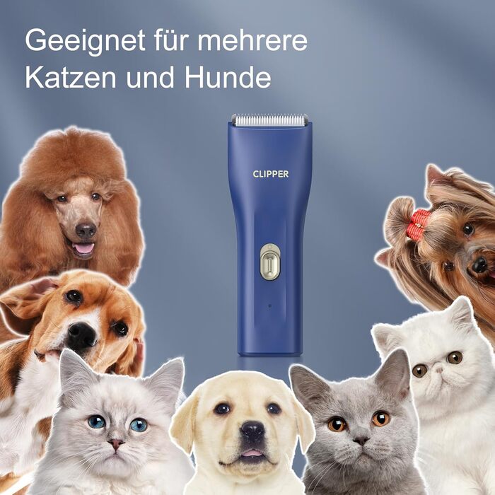 Професійна машинка для стрижки собак з густим хутром, бездротовий набір для грумінгу котів та собак, акумуляторна машинка для стрижки собак, котів, кроликів, блакитна