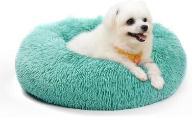 М'яке кругле ліжко для собак та котів, 50 см, рожеве/темно-зелене, 50x50x20 см, миється, не слизьке