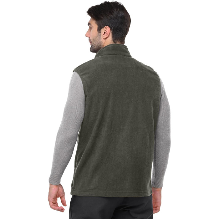 Флісова жилетка чоловіча Outdoor Ventures з довгими рукавами, тепла, вітронепроникна, з підкладкою, зимова жилетка, робоча жилетка для чоловіків з кишенями на блискавці (S, Cypress Green)