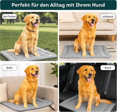 Килимок для собак Wanderpfote, 75 x 50 см – ортопедичний, водонепроникний, для подорожей та авто – сірий (розмір M)