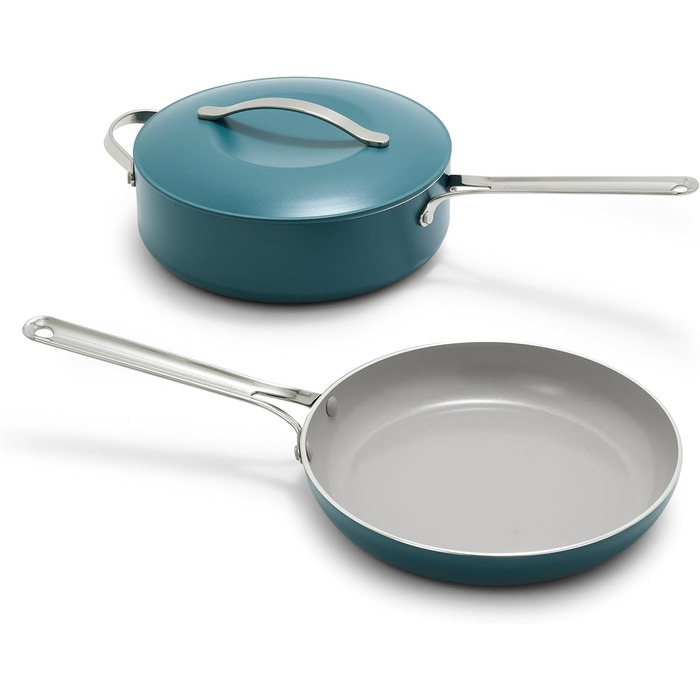 Набір сковорідок GreenPan Nova (3 шт.): 20.3 см та 25.4 см, індукційні, без PFAS, антипригарне покриття, для плити та духовки