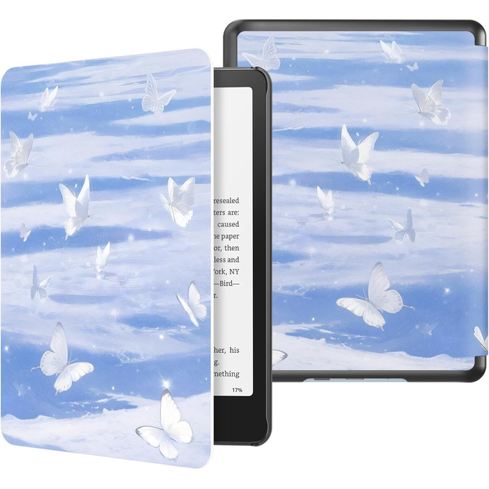 Чохол MoKo для Kindle Paperwhite 12-го покоління (2024) та Kindle Colorsoft Signature Edition (2024), PU шкіра, авто-сон/пробудження, сірий ліс (сніговий метелик)