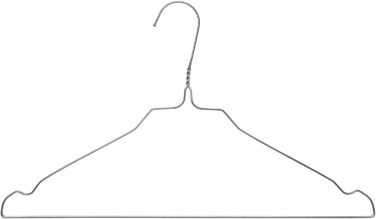 Skippy's 100 Wire Hangers Silver Wire Clothes Hangers - with Notches - for Home Use, Dry Cleaning, Retail Notched