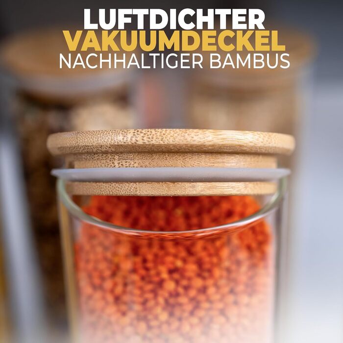 Скляні банки для зберігання з кришкою, кутові, 8 шт. - об'єм 5,2 л, посилена скляна тара, герметичні контейнери для продуктів, кухонні органайзери (5 шт. - круглі)