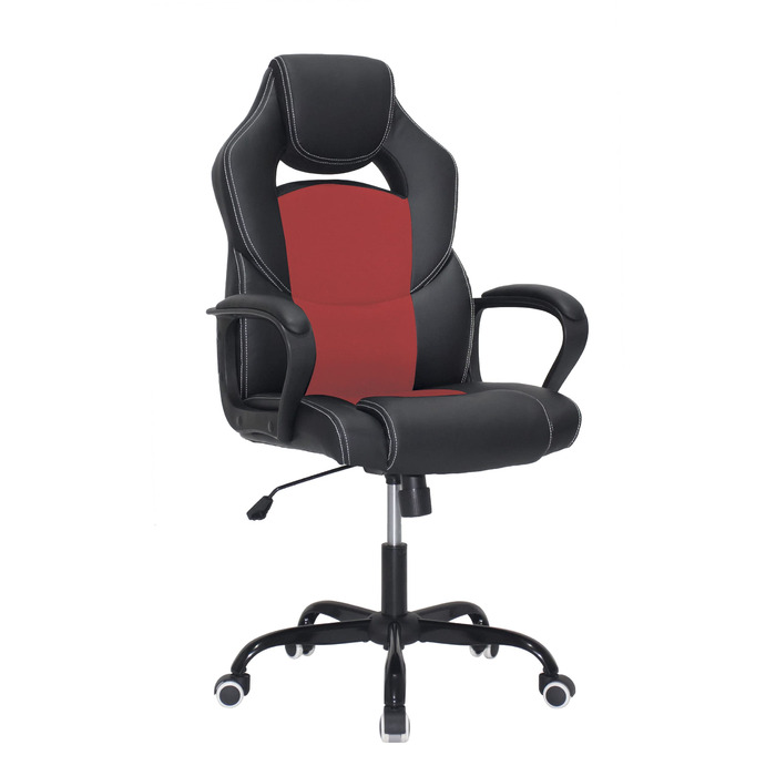 Офісний стілець SONGMICS з регулюванням висоти, поворотний, чорний, міцний та довговічний, OBG21B, 52 x 53 x 122 см