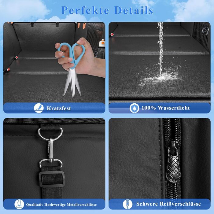 Накладка на сидіння автомобіля для собак, водовідштовхувальна, з жорсткою основою, для SUV, позашляховиків та мінівенів (помаранчевий)