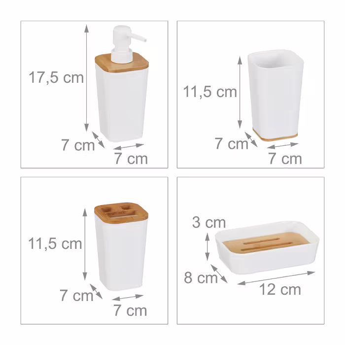Relaxdays 4-Piece Bathroom Accessories Set
