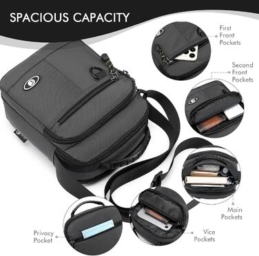 Чоловіча сумка на плечі BAGZY: велика нагрудна сумка-рюкзак для роботи, навчання та подорожей (579grün)