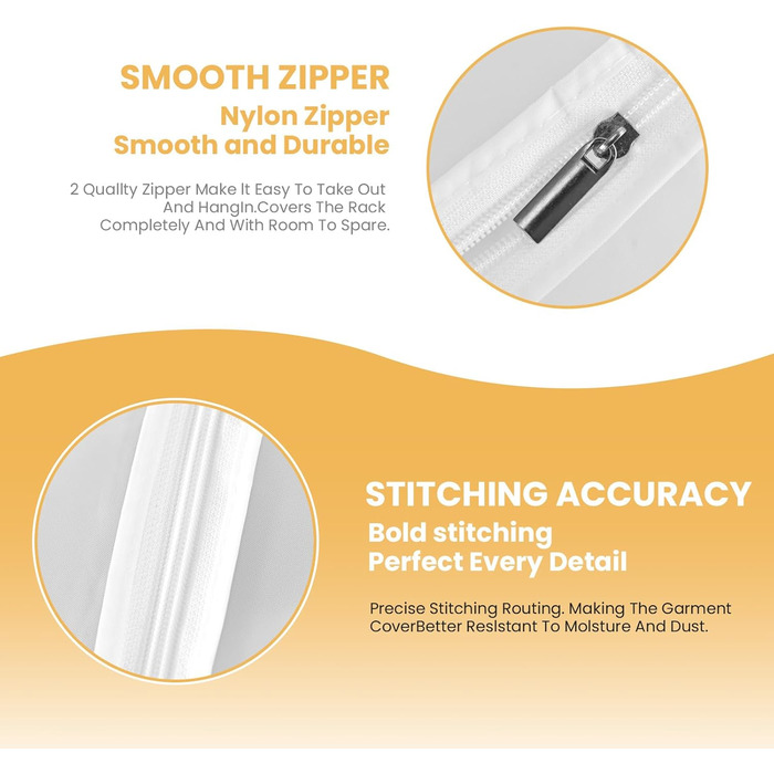 2 шт. Пранці для одягу GQC, великі, прозорі, з PEVA, 150 x 50 x 150 см - захист від пилу, для одягу, костюмів, пальто, сорочок, курток