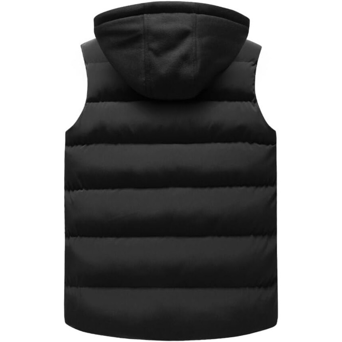 Чоловіча степкова жилетка YOUTHUP з капюшоном для активного відпочинку та зими. Легка, вітронепроникна, чорна XL