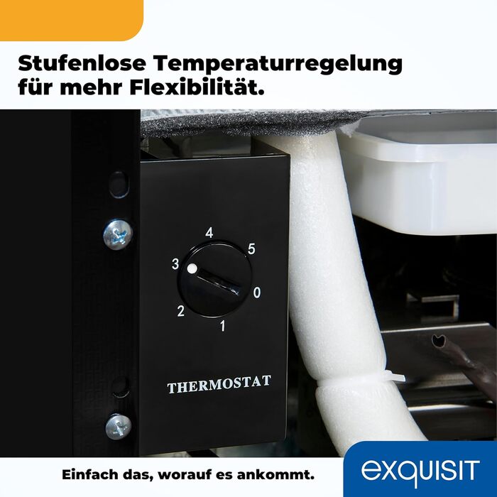 Міні-холодильник Exquisit 40 л, білий, ширина 45 см, висота 51 см, без морозильної камери, двері відкриваються зліва/справа, модель KB505-V-040E