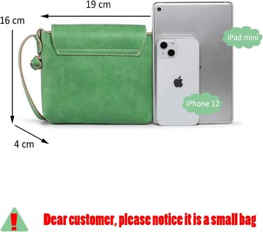 Сумка жіноча через плече Kleine Umhängetasche, екошкіра, зелений (трава) з замком