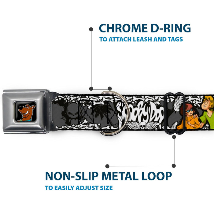 Нашийник для собак Buckle-Down з пряжкою Scooby Doo - 1 дюйм шириною, підходить для шиї 28-43 см - середній