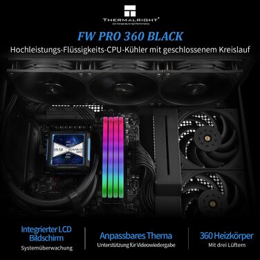 Система рідинного охолодження процесора Thermalright FW PRO 360 ARGB Black, 360мм, IPS LCD-дисплей 2.73